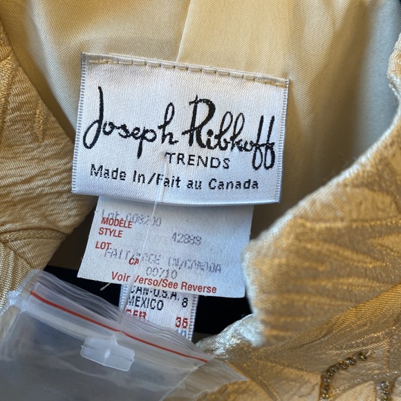 Joseph Ribkoff Womens 8 Trends Beaded Tan Blazer Jacket Old Money Derby Regal - Picture 8 of 14